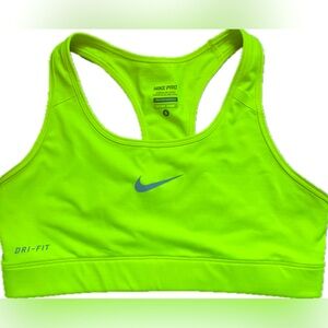 Nike Pro Vibrant Lime Green Dri-Fit Sports Bra. Women's size Small